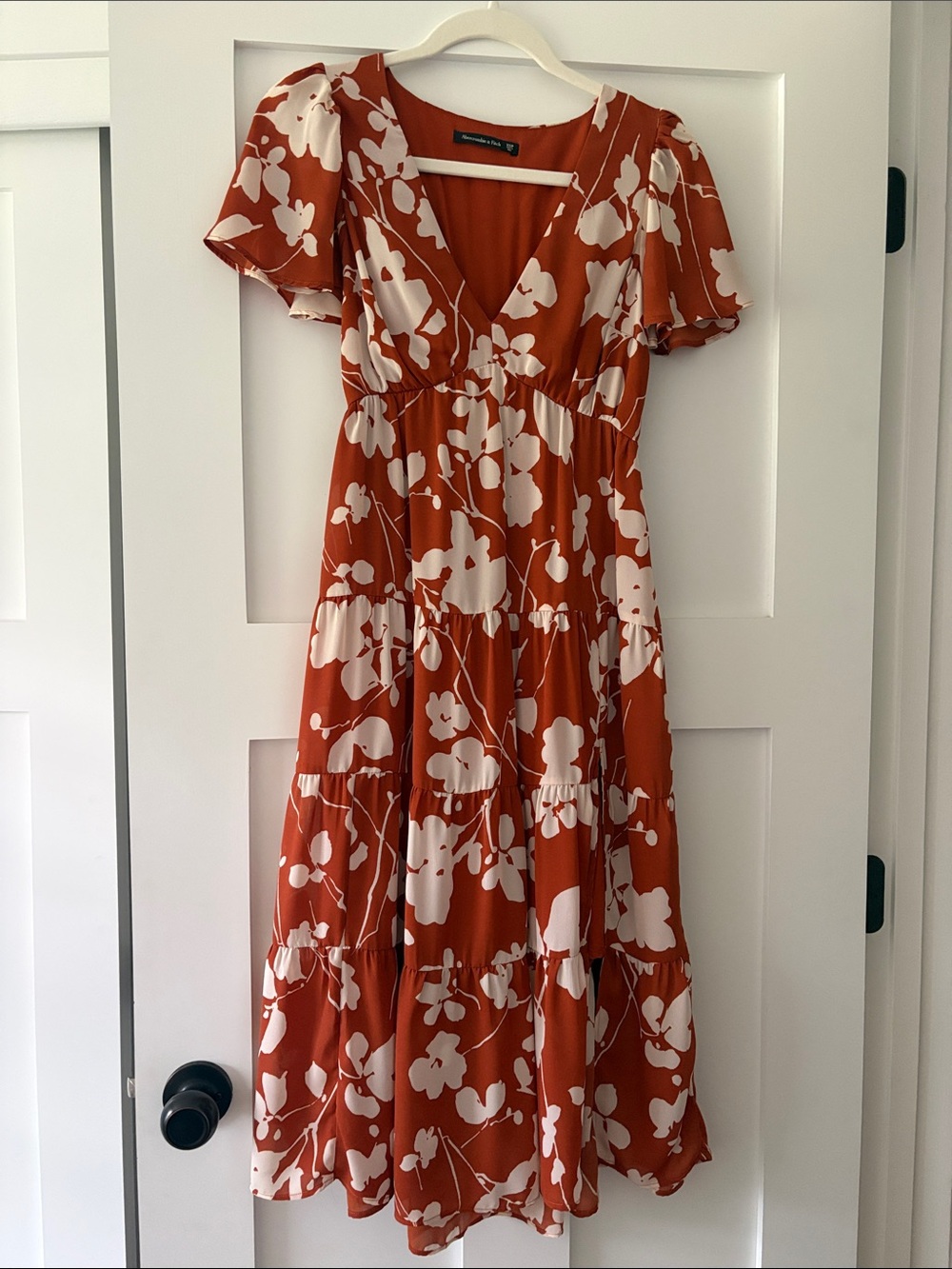 Abercrombie & Fitch Rust and White Floral Maxi Dress